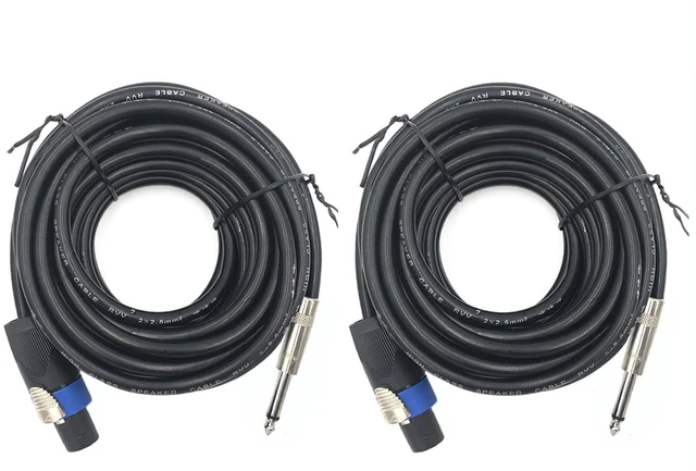Main image of 2 Pack Pro Speakon to 1/4" TS Speaker Cable 100 Feet 12AWG Heavy Duty