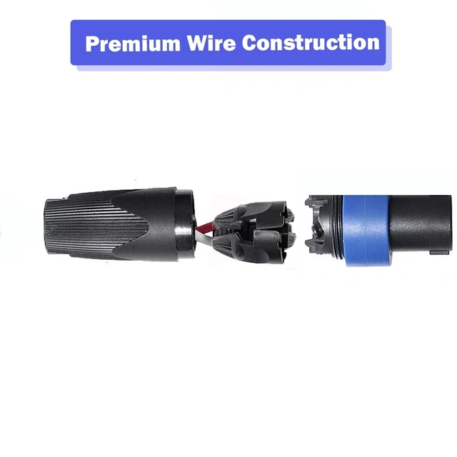 Alt view image 4 of 5 - 2 Pack Pro Speakon to 1/4" TS Speaker Cable 100 Feet 12AWG Heavy Duty