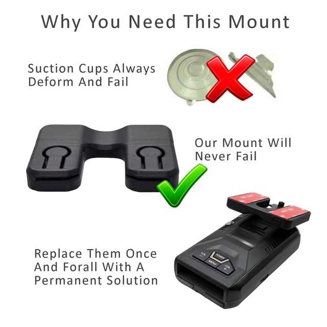 Alt view image 2 of 5 - Adhesive Windshield Suction Cup Replacement Mount Designed to fit Most Uniden Radar Detectors