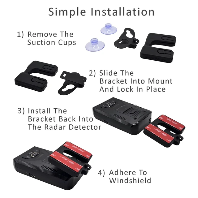 Alt view image 4 of 5 - Adhesive Windshield Suction Cup Replacement Mount Designed to fit Most Uniden Radar Detectors