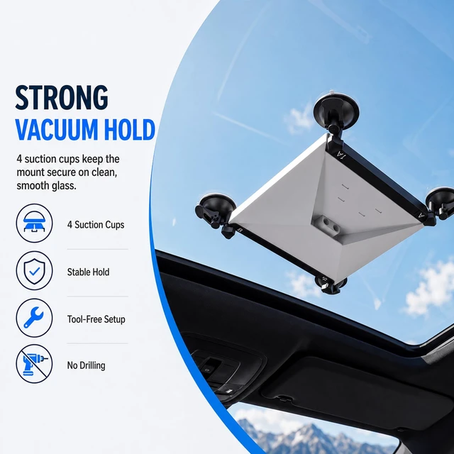 Alt view image 2 of 5 - Starlink Mini Mount, Suction Cup Glass Mount, Heavy Duty Base
