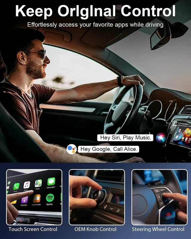 Alt view image 4 of 5 - ZXYUUYX Wireless Carplay Adapter for iPhone Ai Magic Box with Net/Flix/YouTube Supports TF/Card Dongle Plug and Play Easy Setup Carplay & Android Auto Video Entertainment for iOS 10+