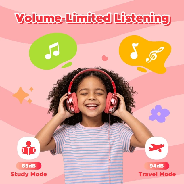 Alt view image 2 of 5 - Owliwise Kids Headphones with Cord with Mic, 85/94dB Safe Volume Limit
