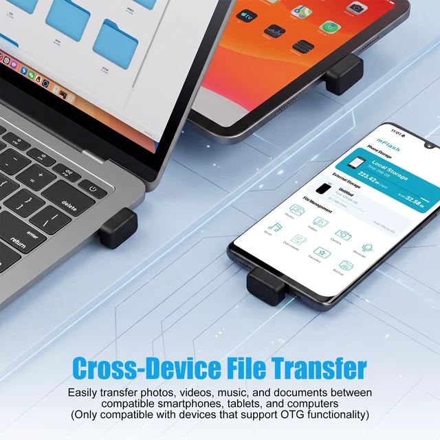 Alt view image 3 of 5 - Skiddrive 256GB USB-C Flash Drive, Type-C Thumb Drive for Android