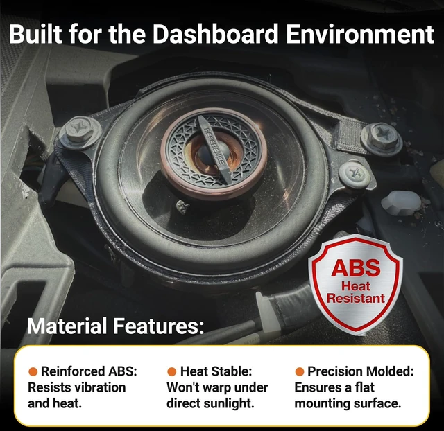 Alt view image 4 of 5 - 3.5" Dash Speaker Adapter Mount Tweeter Upgrade Kit for Toyota 4Runner 5th Gen (20102024), Reinforced ABS Plastic, Direct Fit Installation