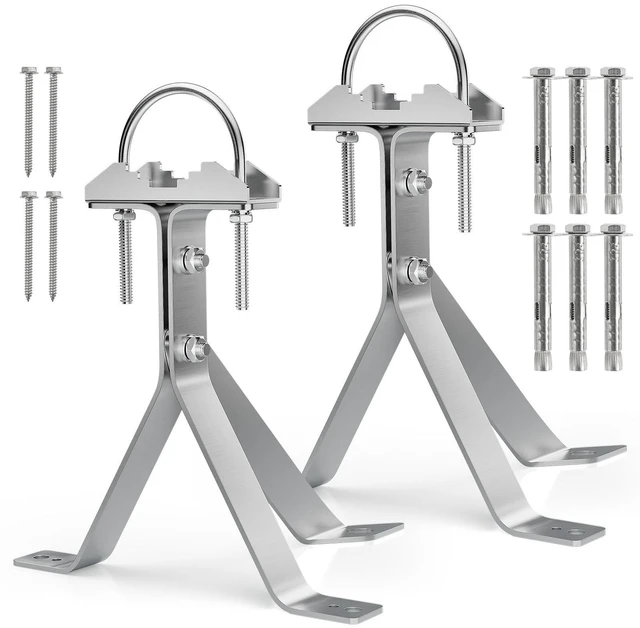 Main image of SS304 Antenna Wall Mount 9 Inch Tall Heavy-Duty Stand Off Wall Mast Mount Windproof Antenna Mounting Bracket