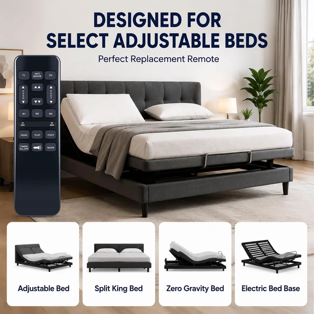 Alt view image 2 of 5 - Replacement Remote Control for Richmat Adjustable Bed HJH55