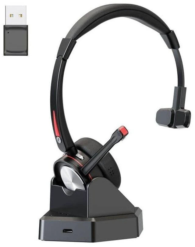 Main image of Beebang Bluetooth Headset with Microphone Noise Cacenling, Mono Wireless Headset with Mic & Mute Button, 40 Hrs Working Time, Bluetooth Office PC Headset for Call Center Work Laptop Teams Meeti