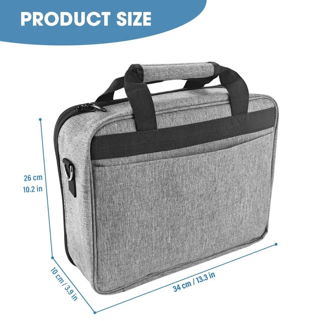 Alt view image 3 of 5 - ZKOO Projector Carrying Case, Projector Bag Compatible with Most Projectors, Includes Storage Pockets & Adjustable Shoulder Straps, Travel Projector Case, 14" x 11" x 4" (Gray)