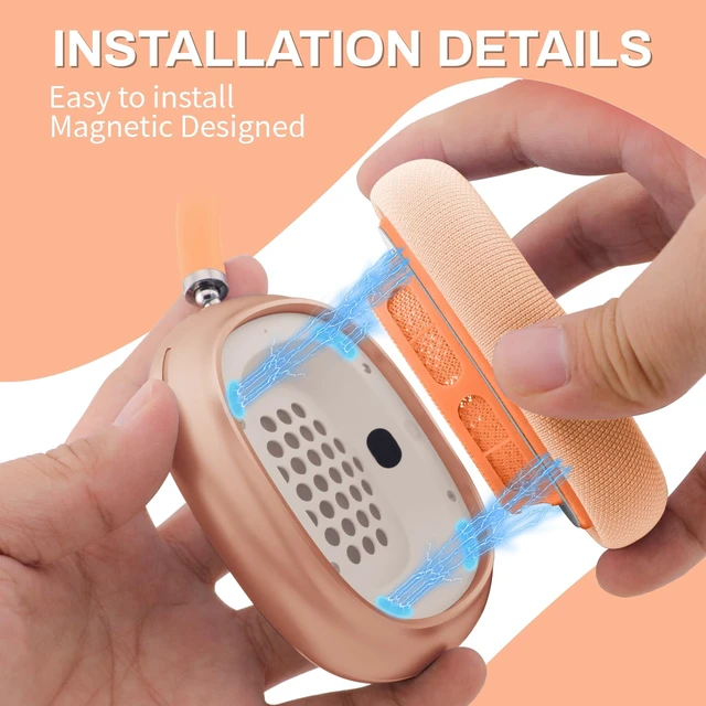 Alt view image 3 of 5 - Ear Cushions for AirPods Max, Original Silicone Noise Reduction (Orange)
