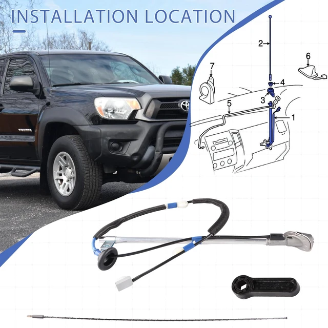Alt view image 5 of 5 - GrteRokky Antenna Kit Assembly Manual Type with Antenna, Ornament, Nut & Base Compatible with 2005-2015 Toyota Tacoma, Replaces OEM #86300-04070, 86309-04110, 86396-04040