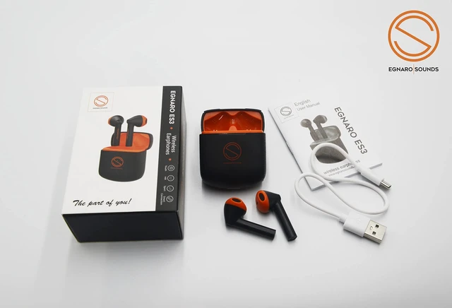 Alt view image 3 of 5 - EGNARO ES3 True Wireless Stereo Earbuds, Bluetooth 5.1 Earphones, Touch Controls with Microphone, Color Black