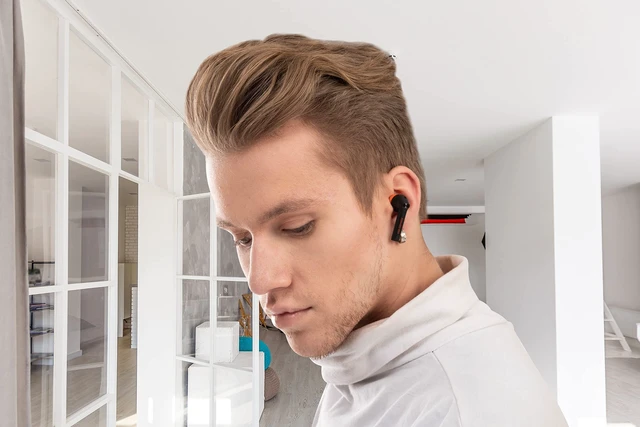 Alt view image 5 of 5 - EGNARO ES3 True Wireless Stereo Earbuds, Bluetooth 5.1 Earphones, Touch Controls with Microphone, Color Black