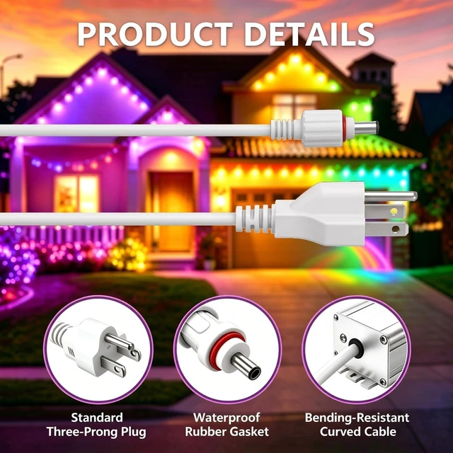 Alt view image 4 of 5 - 36V 3A Power Adapter Charge for Govee Permanent Outdoor Lights 2/Pro/Elite