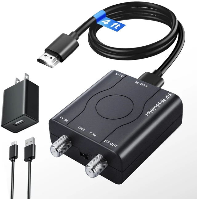 Main image of kurtmark HDMI to RF Modulator for TV with HDMI Cable and Power Adapter