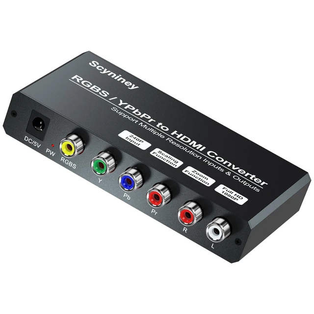 Main image of RGBS Component to HDMI Scaler Converter, Scyniney RGBS YPbPr to HDMI Converter with Scaling Function, Compatible with 240P Input for PS1/PS One/PS2/NGC/Wii/DVD/VHS/VCR