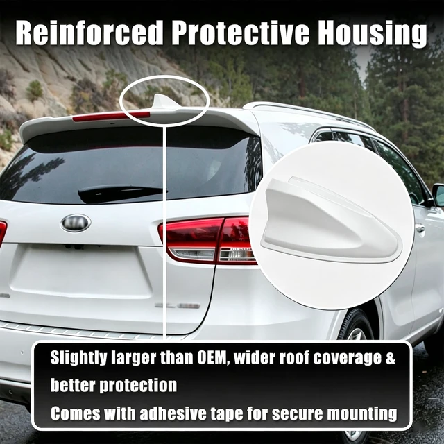 Alt view image 3 of 5 - Shark Fin Antenna Cover for Kia Sorento 2016-2018, White