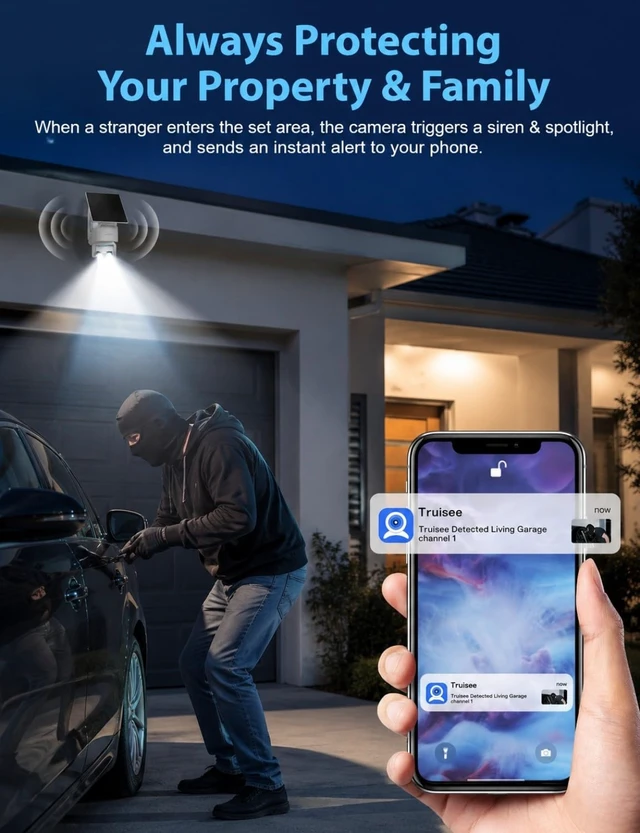 Alt view image 3 of 5 - Security Cameras Wireless Outdoor 5G WiFi, Solar Outdoor Camera Wireless