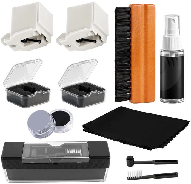 Main image of 9-in-1 Vinyl Record Cleaning Kit,Turntable Cleaner Set with 2 TN3600L Replacement Stylus Needles,Velvet Brush,Anti-Static Record Brush,Nano Brush,Stylus Brush,Cleaning Cloth for LP Albums