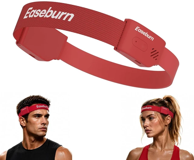 Main image of EaseBurn Open Ear Bluetooth Headband Headphones, Air Conduction Wireless Sport Headphones, Sweatproof Breathable Washable Running Headphones for Workout Outdoor Sports (Red)