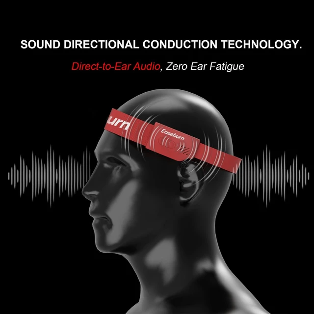 Alt view image 5 of 5 - EaseBurn Open Ear Bluetooth Headband Headphones, Air Conduction Wireless Sport Headphones, Sweatproof Breathable Washable Running Headphones for Workout Outdoor Sports (Red)