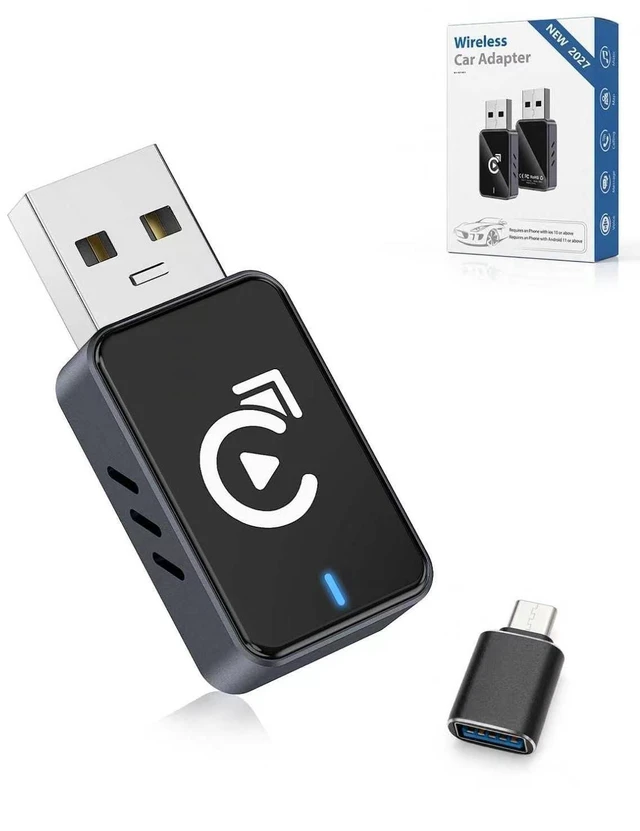 Main image of KUYTN Wireless CarPlay Adapter for Apple iPhone - 2027 Upgraded CarPlay Wireless Adapter with USB C/A, Ultra-mini Bluetooth Car Play Adapter - 3s Auto Connect Stable Connection - Space B