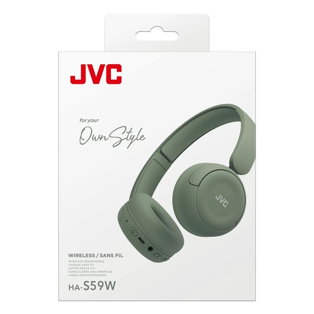 Alt view image 5 of 5 - JVC Wireless Headphones with 50H Battery Life, Soft Cushions, Foldable Design, Bluetooth 5.3, Multipoint Connection, App EQ, Built-in Mic Matte Green - HAS59WG