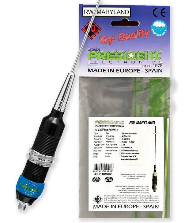 Alt view image 3 of 5 - PRESIDENT Maryland RW CB Radio Antenna