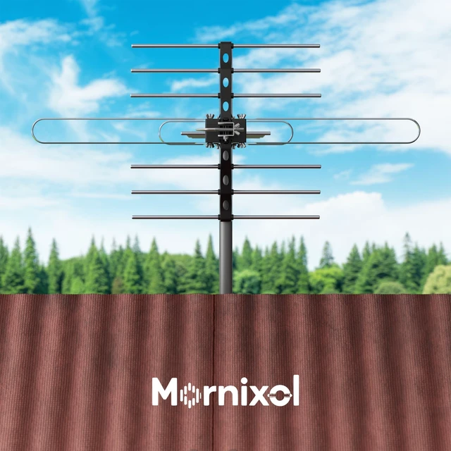 Alt view image 2 of 5 - Mornixol Outdoor TV Antenna, 70-Mile Range Digital TV Antenna, Easy No-Tools Installation, Weather-Resistant, Mountable Antenna for 4K, 1080P, HD Local Channels, Supports Smart TVs