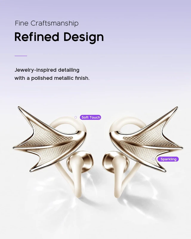 Alt view image 3 of 5 - REAL YOUNG H700 Elegant Jewelry-Inspired Open-Ear Earbuds for Women