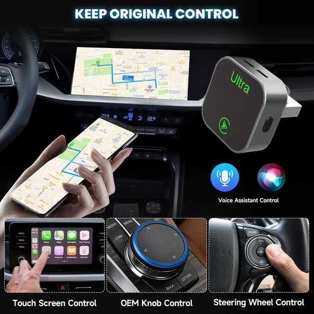 Alt view image 4 of 5 - 2-in-1 Wireless CarPlay Adapter, 2026 New, Wired to Wireless CarPlay & Android Auto Dongle, Mini Compact USB-A/Type-C Design, Plug and Play