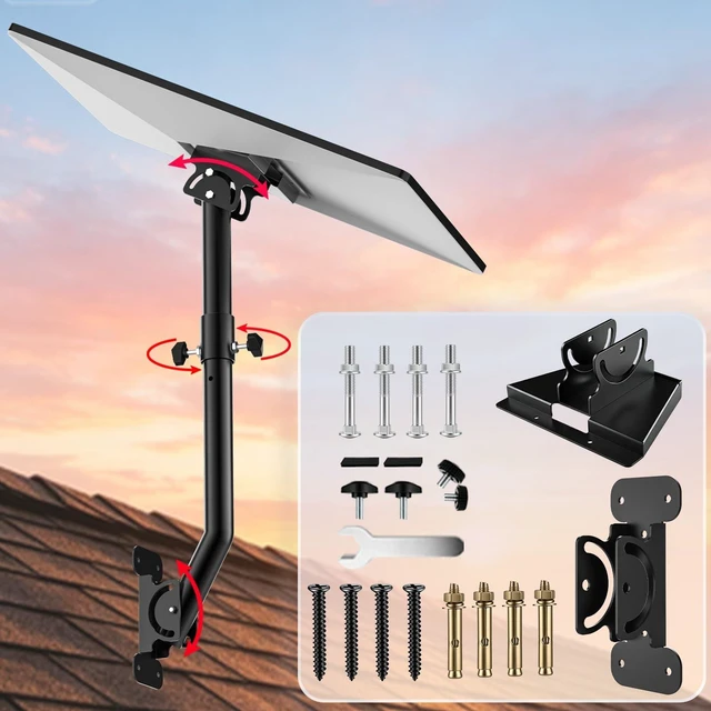 Main image of Starlink Mount for Starlink 4/4X/Gen 3, 25 Inches Adjustable Roof Mount for Starlink Gen 3, 360 Rotate Wall Mount for Starlink Gen 4 Mounting Kit with Extend Pole Mount, Rustproof, Weatherproof