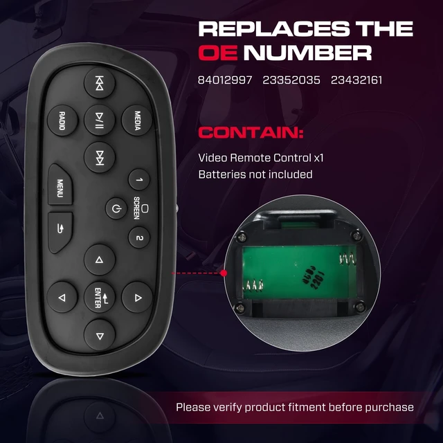 Alt view image 3 of 5 - DVD Remote Control 84012997 Fit for Chevy GMC Buick Cadillac 2013-2021