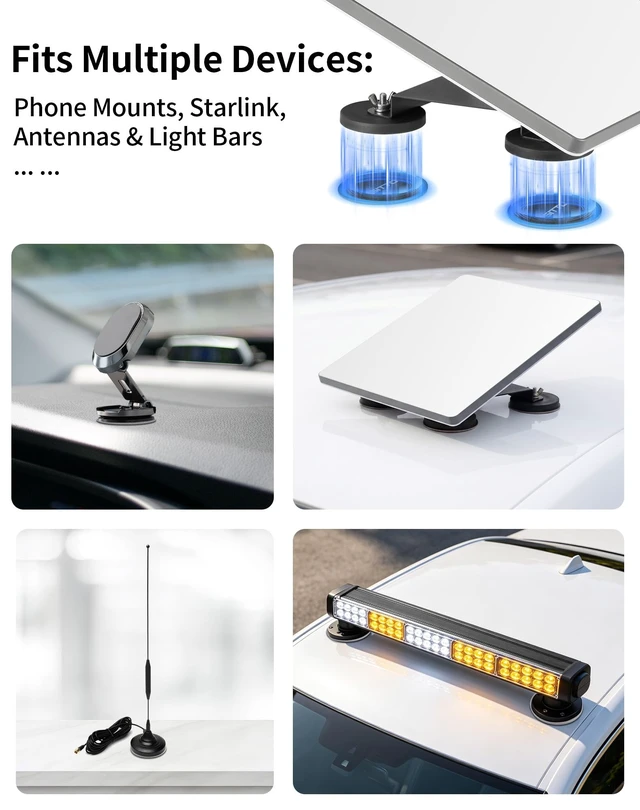 Alt view image 5 of 5 - 4PCS Adhesive Magnetic Mount Plates for Starlink Mini & Gen 3 for Car Roofs