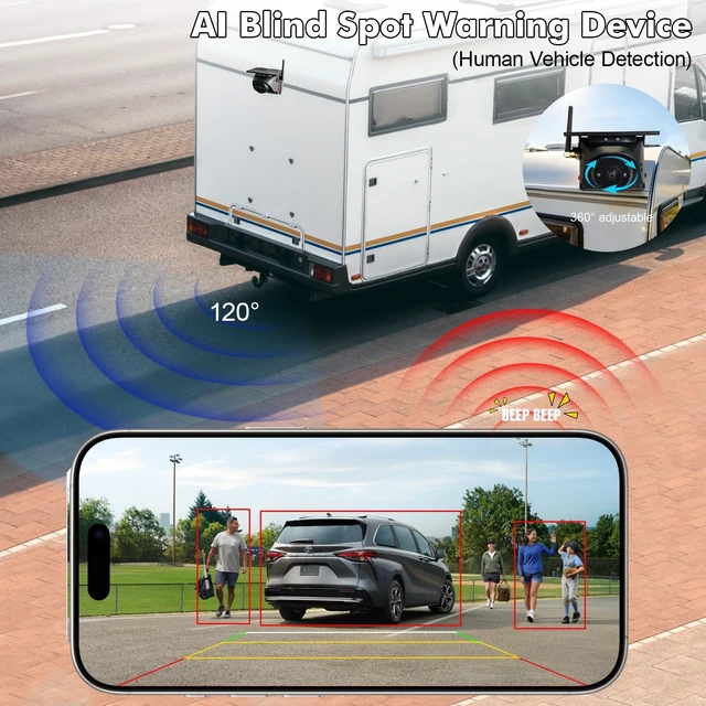 Alt view image 4 of 5 - Portable Wireless Backup Camera Magnetic Solar WiFi Rear View Camera for RV