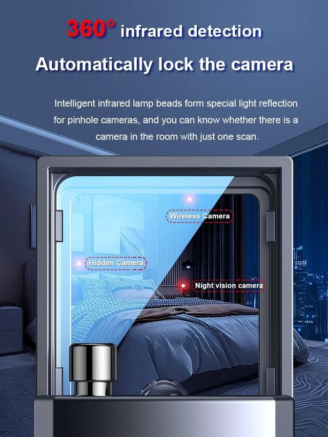 Alt view image 2 of 5 - Upgraded Hidden Camera Detector for TravelCamera Detector, Hidden Device GPS Detector Bug Detector, Wireless Signal Scanner for Travel,Car,Office,6 Levels Sensitivity 4 Modes, 30H Working