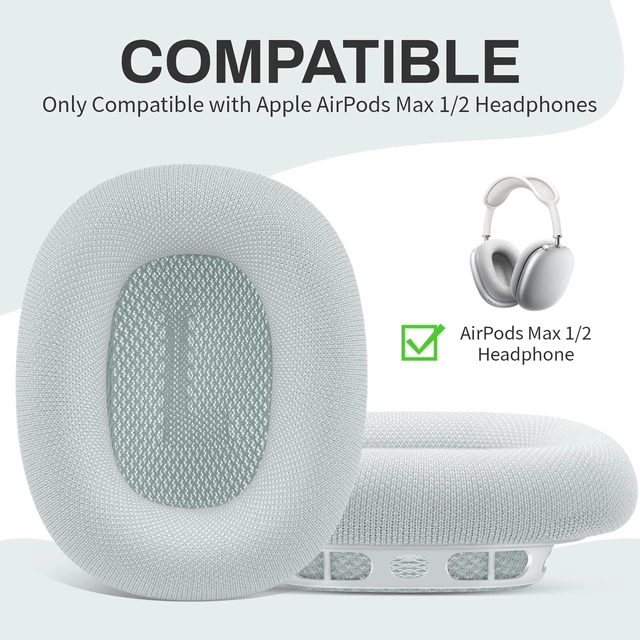 Alt view image 5 of 5 - Ear Cushions for AirPods Max, Original Silicone Noise Reduction (Silver)