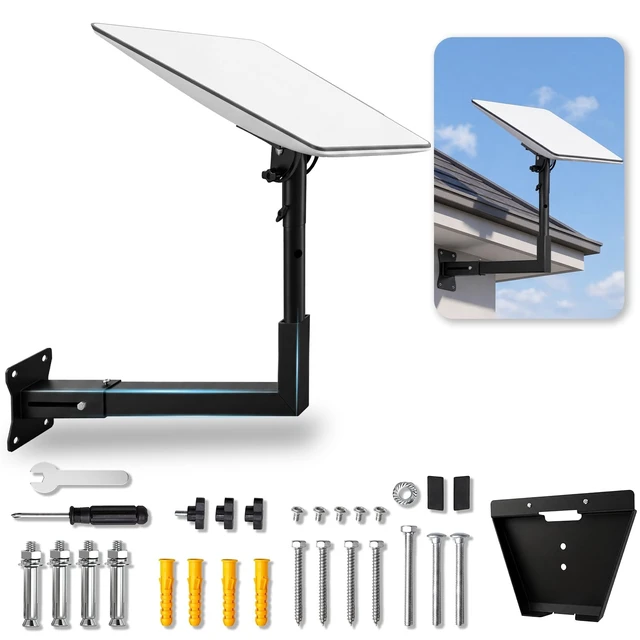 Main image of Starlink Mount, Adjustable Starlink Wall Mount Gen 3 with Telescoping Support Arm, 0-180 Adjustable Pipe Adapter, Rustproof, Weatherproof for Concrete Walls and Wood Walls