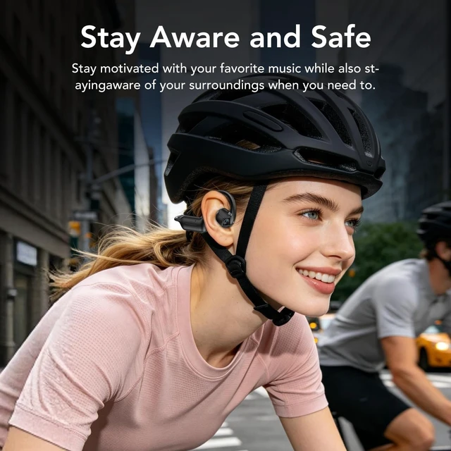 Alt view image 4 of 5 - BEARTAIN E12 Bone Conduction Headphones with Camera, Hand-Free POV Camera Headphones, AI Functions, IP54 Waterproof, Bluetooth Open-Ear Wireless Sports Headset for Running Cycling with APP