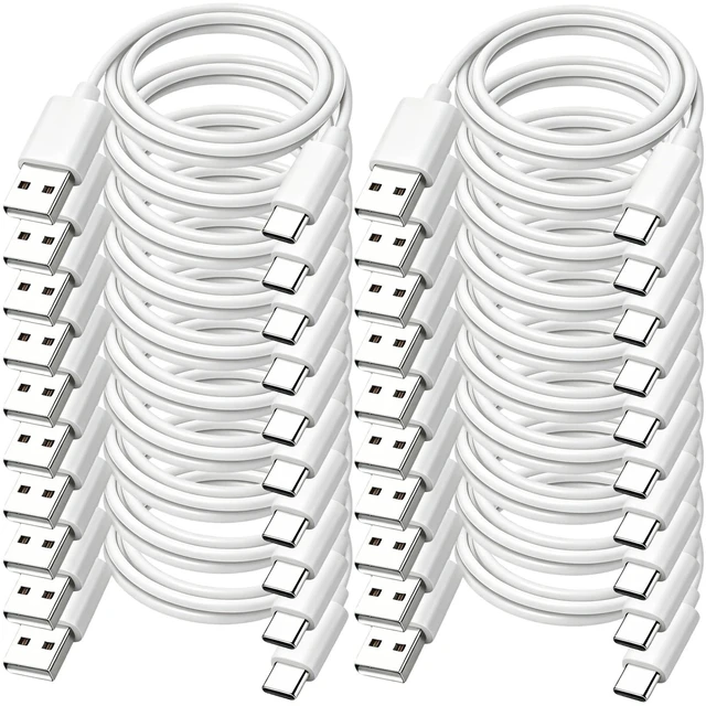 Main image of USB to USB C Cable 6FT 20-Pack,3A Fast Charging Data Sync Car Carplay Cord