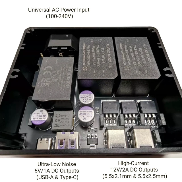 Alt view image 5 of 5 - 24W Linear Power Supply Dual Output 5V 1A 12V 2A for DAC Streamer R2R HiFi