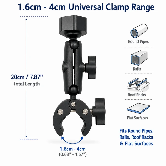 Alt view image 3 of 5 - Starlink Mini Clamp Mount for 2025 & 2024, Dual 360 Ball Heads