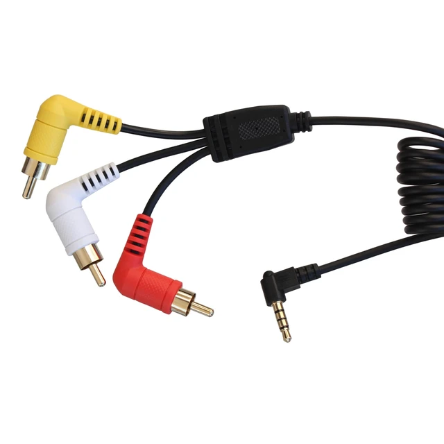 Alt view image 3 of 5 - 3.5mm to 3 RCA A/V Cable Compatible with Sony Handycam Camcorder and ImmersionRC Powerplay Coiled Plug and Play, No Cable Spacer Needed (Black, Red, White, Yellow)