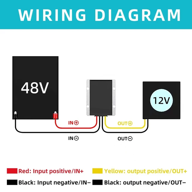 Alt view image 3 of 5 - DC 36V/48V Step Down to 12V 30A 360W Converter Regulator Power Supply Module Buck Transformer, Waterproof Voltage Reducer for Golf Cart, forklifts Car