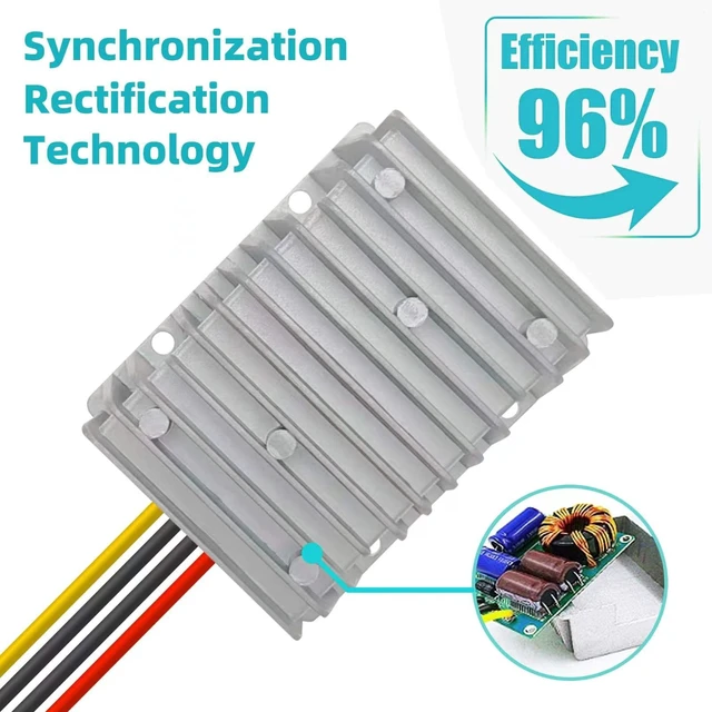 Alt view image 4 of 5 - DC 36V/48V Step Down to 12V 30A 360W Converter Regulator Power Supply Module Buck Transformer, Waterproof Voltage Reducer for Golf Cart, forklifts Car