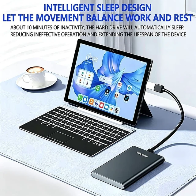 Alt view image 3 of 5 - Vxcsiexz 2TB Portable External HDD - USB 3.0/2.0 Compatible, Shock/Dust/Rain Resistant for Mac & PC