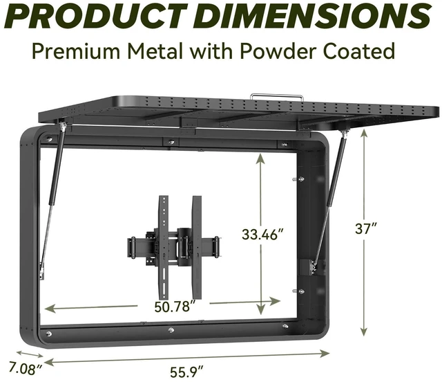 Alt view image 5 of 5 - Outdoor TV Enclosure 55 Inch with Lock, Premium Metal Outdoor TV Hard Cover