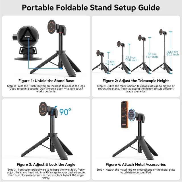 Alt view image 2 of 5 - Portable Travel Monitor Stand for 4.7''-18.5'' Monitor /Tablet/iPad/Phone