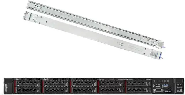 Main image of Lenovo ThinkSystem SR250 Rack Server Bundle with Rail Kit, Intel Xeon E-2136 6-Core 3.3GHz, 32GB DDR4, 16TB HDD, RAID