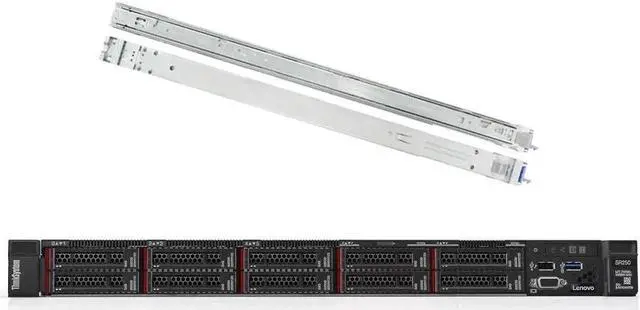 Alt view image 3 of 4 - Lenovo ThinkSystem SR250 Rack Server Bundle with Rail Kit, Intel Xeon E-2136 6-Core 3.3GHz, 64GB DDR4, 4TB SSD, RAID.